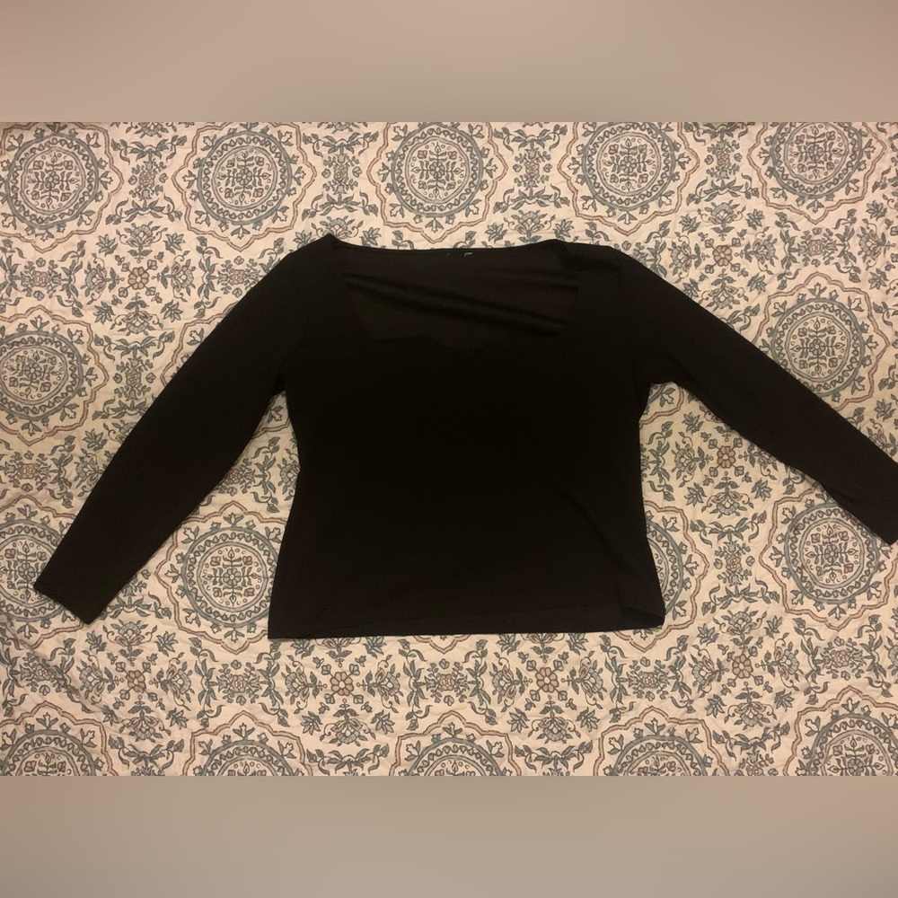 H&M Black Square Neck Top